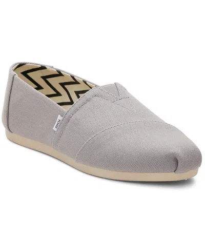 Toms Women's Alpargata Recycled Slip-on Flats In Drizzle Grey Recycled Cotton Slubby Wove