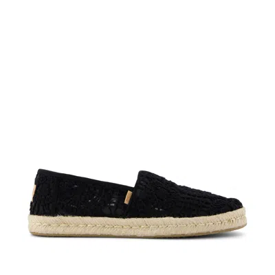 Toms Women's Alpargata Rope 2.0 Espadrille Crochet Lace In Black