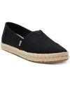 Toms Alrope Espadrille In Black Recycled Cotton Slubby Woven