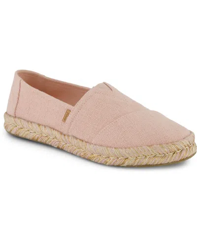 Toms Women's Alpargata Rope 2.0 Espadrille Slip-on Flats In Pale Rose Two Tone Slub
