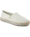 Toms Women's Alpargata Rope 2.0 Espadrille Slip-on Flats In White Onyx Textured Denim