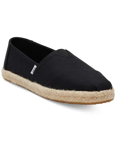 Toms Women's Alpargata Rope Slip-on Flats In Black