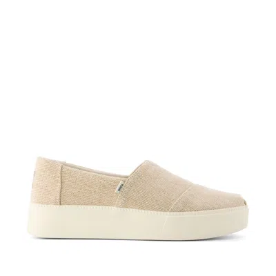 Toms Women's Asher Platform Slip On Sneaker Undyed Heritage Canvas In Brown