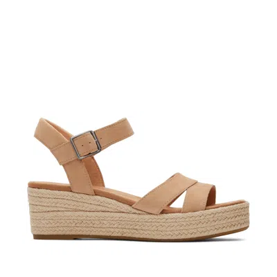 Toms Women's Audrey Honey Suede Wedge Sandal In Brown