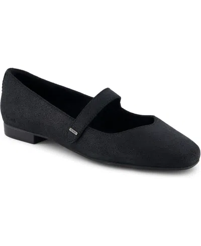 Toms Women's Bianca Metallic Mary Jane Flats In Black Metallic