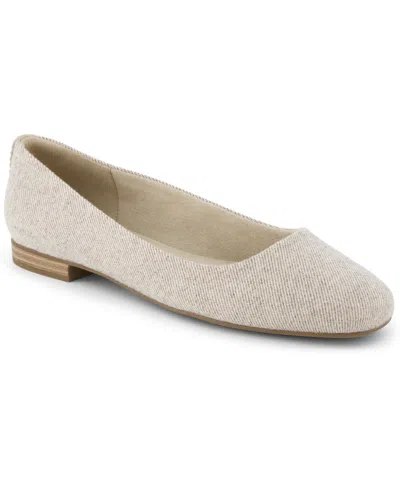 Toms Women's Briella Shimmer Twill Slip-on Ballet Flats In Natural Shimmer Twill