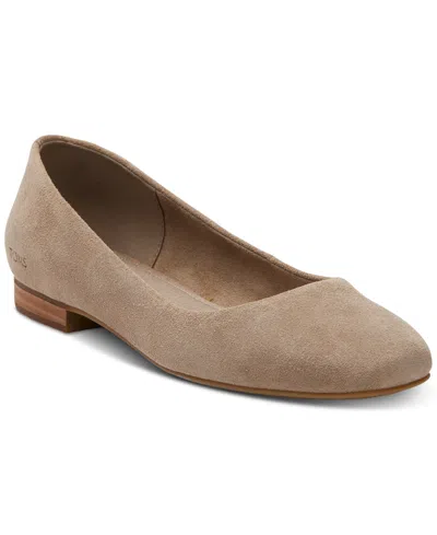 Toms Women's Briella Square Toe Ballet Flats In Dune Suede