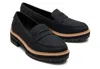 Toms Cara Platform Penny Loafer In Black