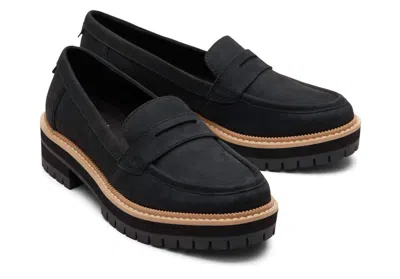 Toms Cara Penny Loafer In Black