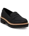 Toms Cara Platform Penny Loafer In Black Leather