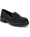 Toms Cara Platform Penny Loafer In Black Metallic Leather