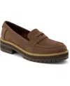 Toms Cara Platform Penny Loafer In Dark Brown Leather