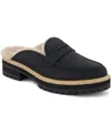 Toms Women's Cara Cozy Lug Sole Loafer Mule In Black Leather