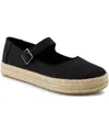 Toms Carolina Mary Jane Shoe In Black Heavy Canvas