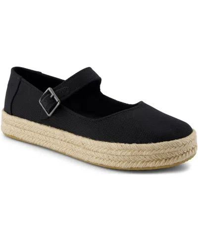Toms Carolina Mary Jane Platform Espadrille Slipon In Black
