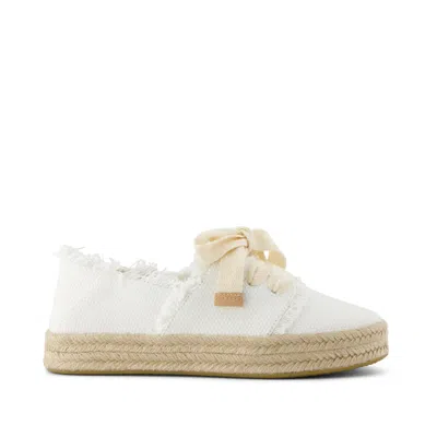 Toms Women's Carolina Lace-up Espadrille Beachside Woven In White