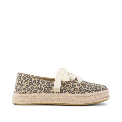Toms Women's Carolina Lace-up Espadrille Leopard Spots In Brown
