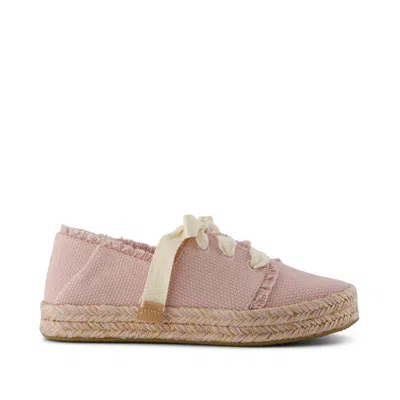 Toms Women's Carolina Lace-up Espadrille Pale Rose Beachside Woven In Pink