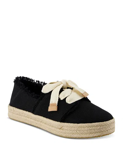 Toms Carolina Lace Up Platform Espadrille Sneaker In Black