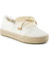 Toms Carlup Espadrille Sneaker In White Beachside Woven,fray