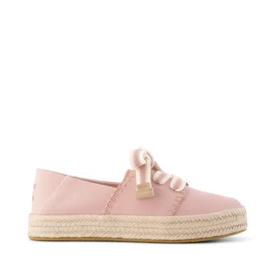 Toms Women's Carolina Lace-up Espadrille Seashell Deco Stitch In Pink