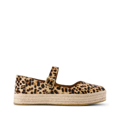 Toms Women's Carolina Mary Jane Espadrille Brown Sugar Leopard Print Hair In Animal Print