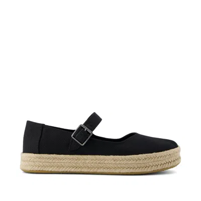 Toms Women's Carolina Mary Jane Espadrille Heavy Canvas In Black