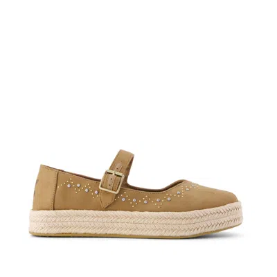 Toms Women's Carolina Mary Jane Espadrille Toffee Microsuede In Brown