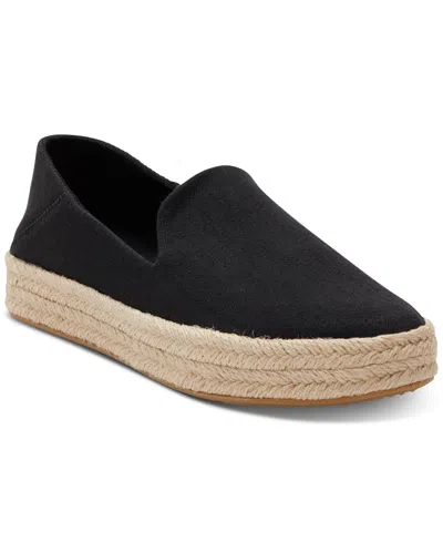 Toms Carolina Platform Espadrille Sneaker In Black