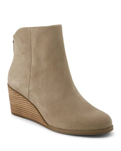 Toms Women's Casey Wedge Booties In Oatmeal Sparkle Knit