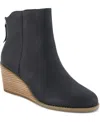 Toms Women's Casey Wedge Booties In Black Leather