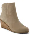 Toms Women's Casey Wedge Booties In Oatmeal Sparkle Knit
