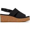 Toms Claudi Platform Wedge Sandal In Black