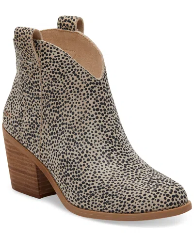 Toms Women's Constance Pull On Western Booties In Sahara Cheetah Suede
