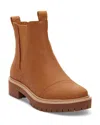 Toms Dakota Womens Leather Ankle Chelsea Boots In Tan