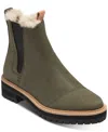 Toms Dakota Faux Fur Lined Chelsea Boot In Olive