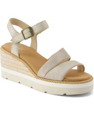 Toms Women's Darya Open Toe Wedge Sandals In Natural Yarn Dye