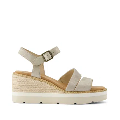 Toms Women's Darya Wedge Platform Sandal Champagne Metallic Suede In Neutral