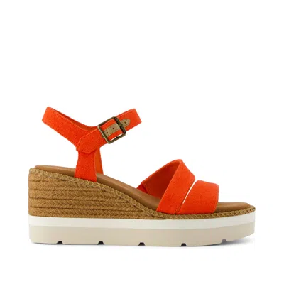 TOMS WOMEN'S DARYA WEDGE PLATFORM SANDAL FLAME
