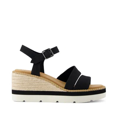 Toms Women's Darya Wedge Platform Sandal Heavy Canvas In Black