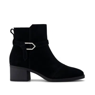 Toms Women's Delilah Buckle Ankle Boot Suede In Black