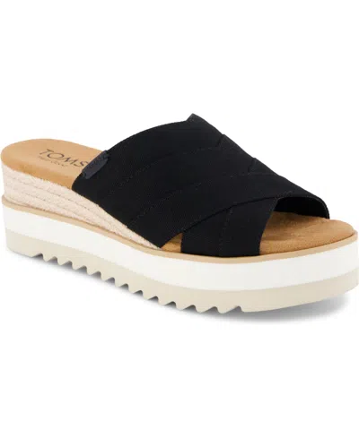 Toms Women's Diana Flatform Slide Wedge Sandals In Black
