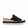 Toms Womens Black Heavy Canvas Diana Slip-on Canvas Wedge Sandals In Multi