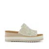 Toms Women's Diana Mule Wedge Sandal Egret Botanical Eyelet In Multi