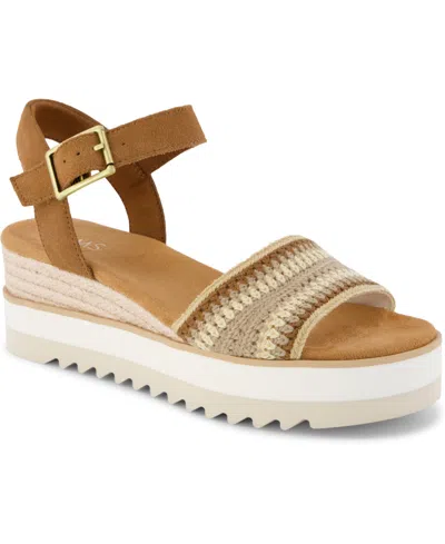Toms Diana Platform Wedge Sandal In Brown