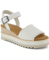 Toms Diana Platform Wedge Sandal In White Canvas,frey