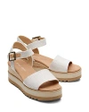 Toms Oms Womens Natural Yarn Dye Diana Ankle-strap Leather Wedge Sandals In Natural