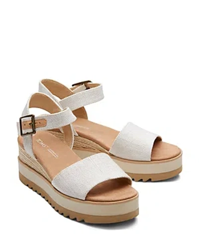 TOMS WOMEN'S DIANA TEXTILE PLATFORM ROPE WEDGE SANDALS
