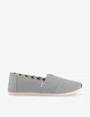 Toms Womens Drizzle Grey Alpargata Branded Canvas Shoes In Drizzle Grey