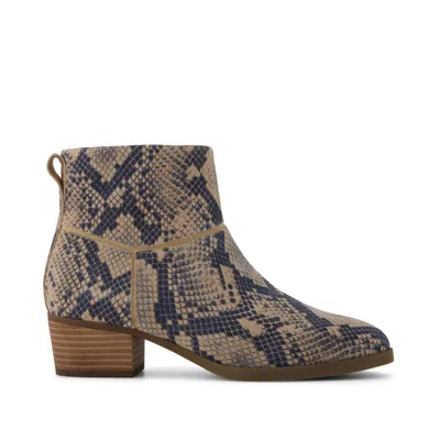 Toms Women's Elia Ankle Boot Taupe Snake Print Suede In Multi